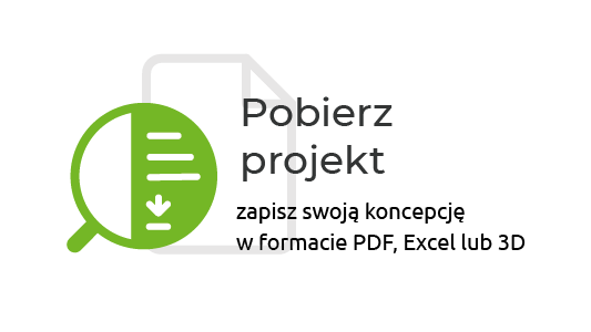 Pobierz projekt, zapisz swoją koncepcję w formacie PDF, Excel lub 3D